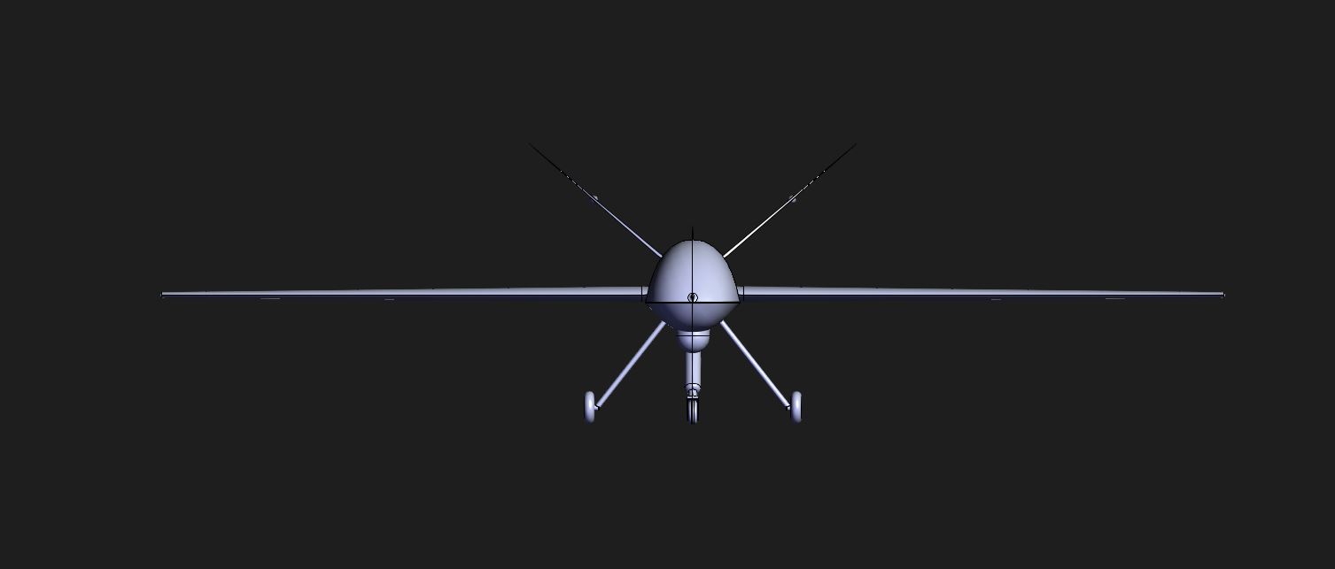 ADM MALE UAV cost-effective MQ-9 Reaper class airframe front view