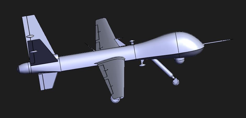 ADM MALE UAV structural airframe design side view