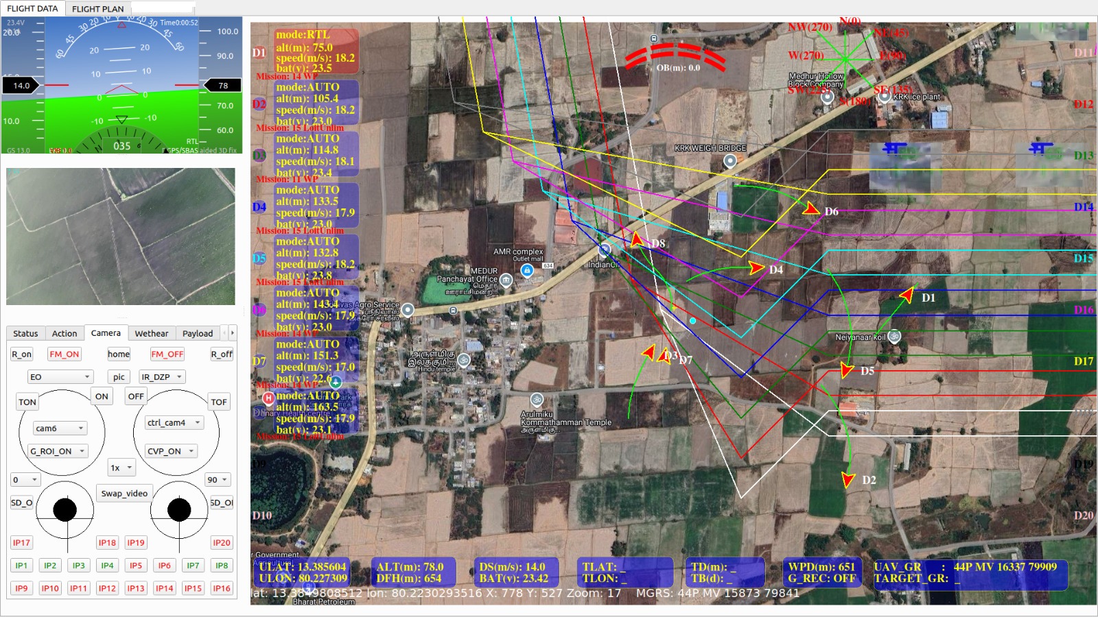 ADM Swarm GCS real-time situational awareness display
