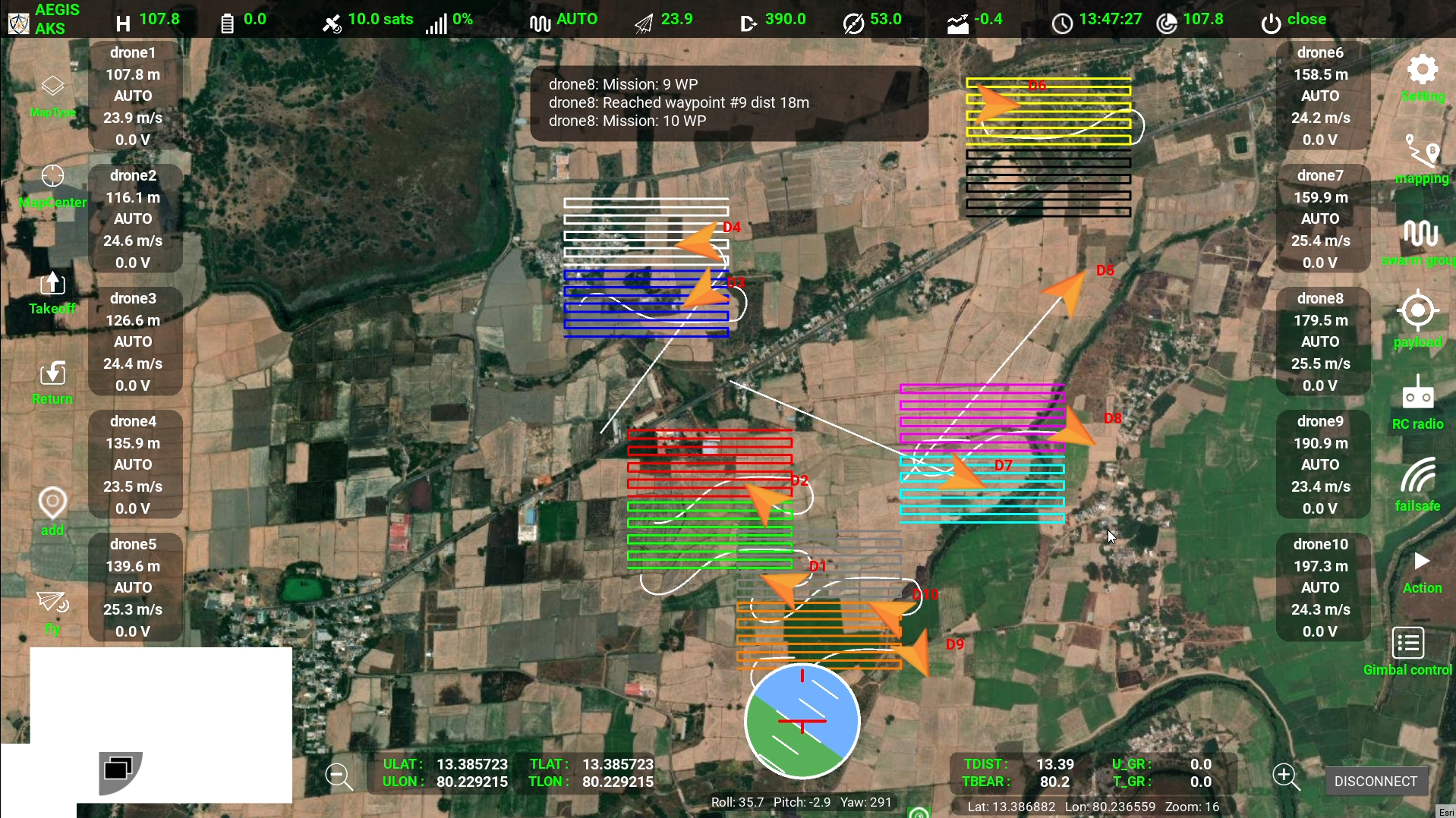 Swarm GCS real-time mission planning and coordination interface